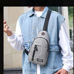 Gray Crossbody Sling Bag